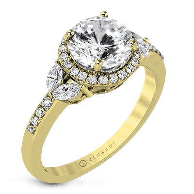 ZR909 Engagement Ring in 14k Gold with Diamonds