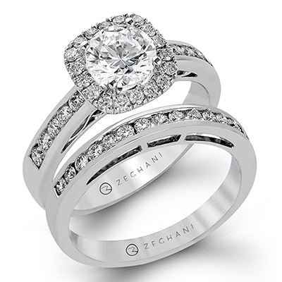 ZR960 Wedding Set in 14k Gold with Diamonds
