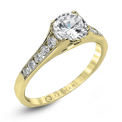 ZR969 Engagement Ring in 14k Gold with Diamonds