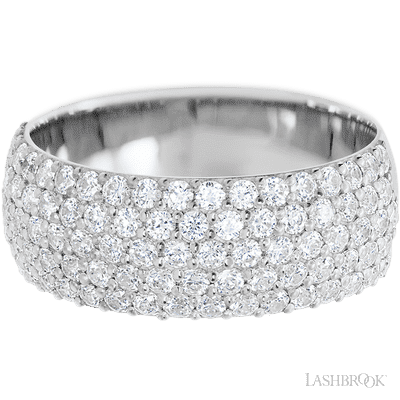 10K White Gold band with 88 Round Lab Grown Diamond having TCW-1.32