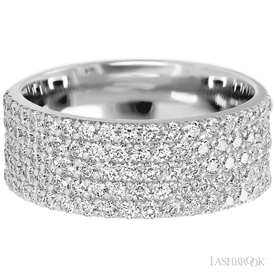10K White Gold band with 93 Round Lab Grown Diamond having TCW-1.4
