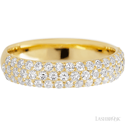 10K Yellow Gold band with 52 Round Lab Grown Diamond having TCW-.78