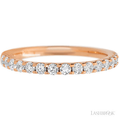 14K Rose Gold band with 15 Round Diamond having TCW-.45