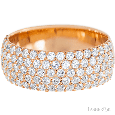 14K Rose Gold band with 88 Round Lab Grown Diamond having TCW-1.32