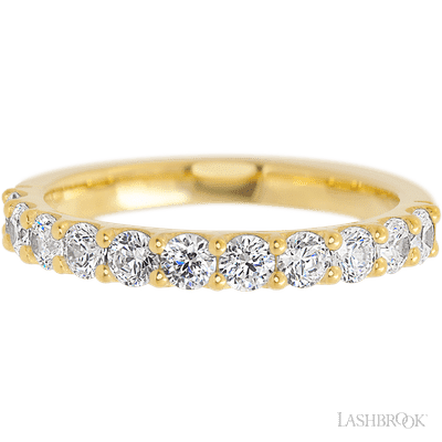 14K Yellow Gold band with 11 Round Lab Grown Diamond having TCW-.77