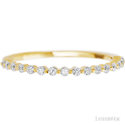 14K Yellow Gold band with 15 Round Lab Grown Diamond having TCW-.22
