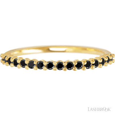 14K Yellow Gold band with 18 Round Black Diamond having TCW-.27