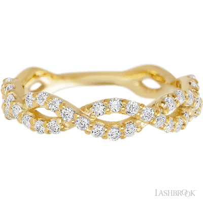 14K Yellow Gold band with 46 Round Lab Grown Diamond having TCW-.69