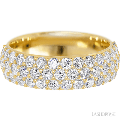 14K Yellow Gold band with 46 Round Lab Grown Diamond having TCW-1.38