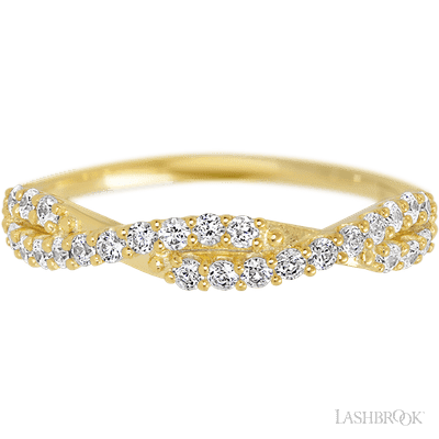 14K Yellow Gold band with 26 Round Lab Grown Diamond having TCW-.39