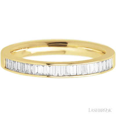 14K Yellow Gold band with 31 Baguette Lab Grown Diamond having TCW-.62