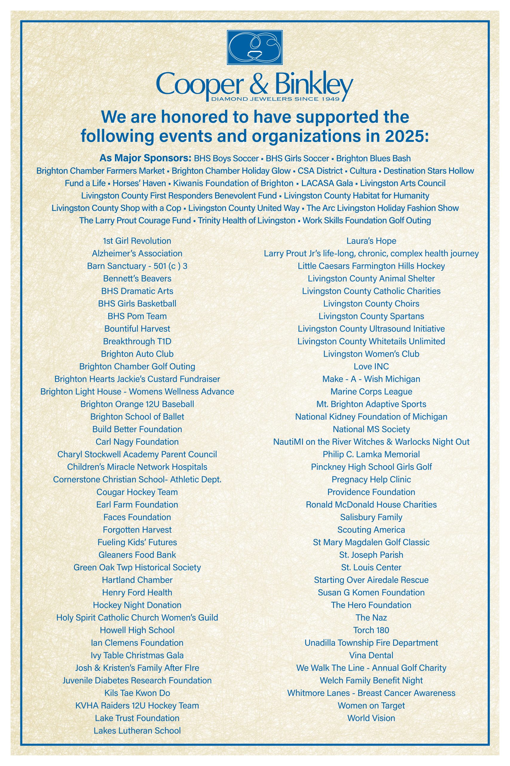 Cooper & Binkley Charitable Poster